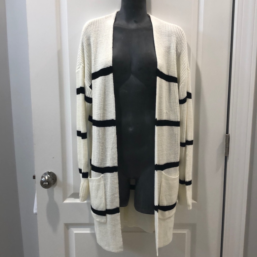 Black and white stripe cardigan